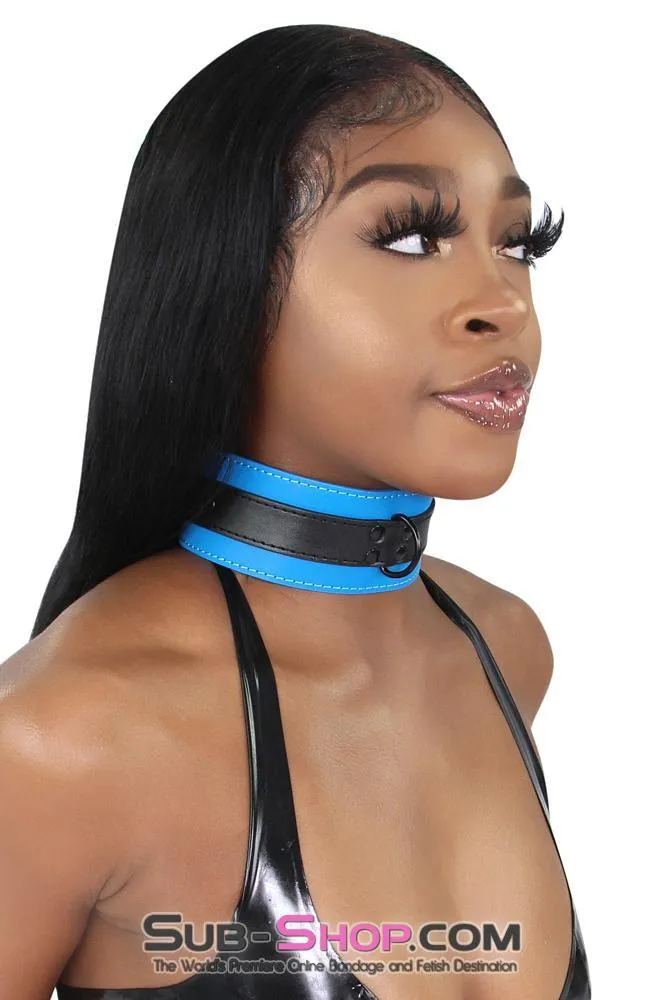 7099MQ      Tantric Blue Collar with Black Hardware and Matching Leash - LAST CHANCE - Final Closeout!