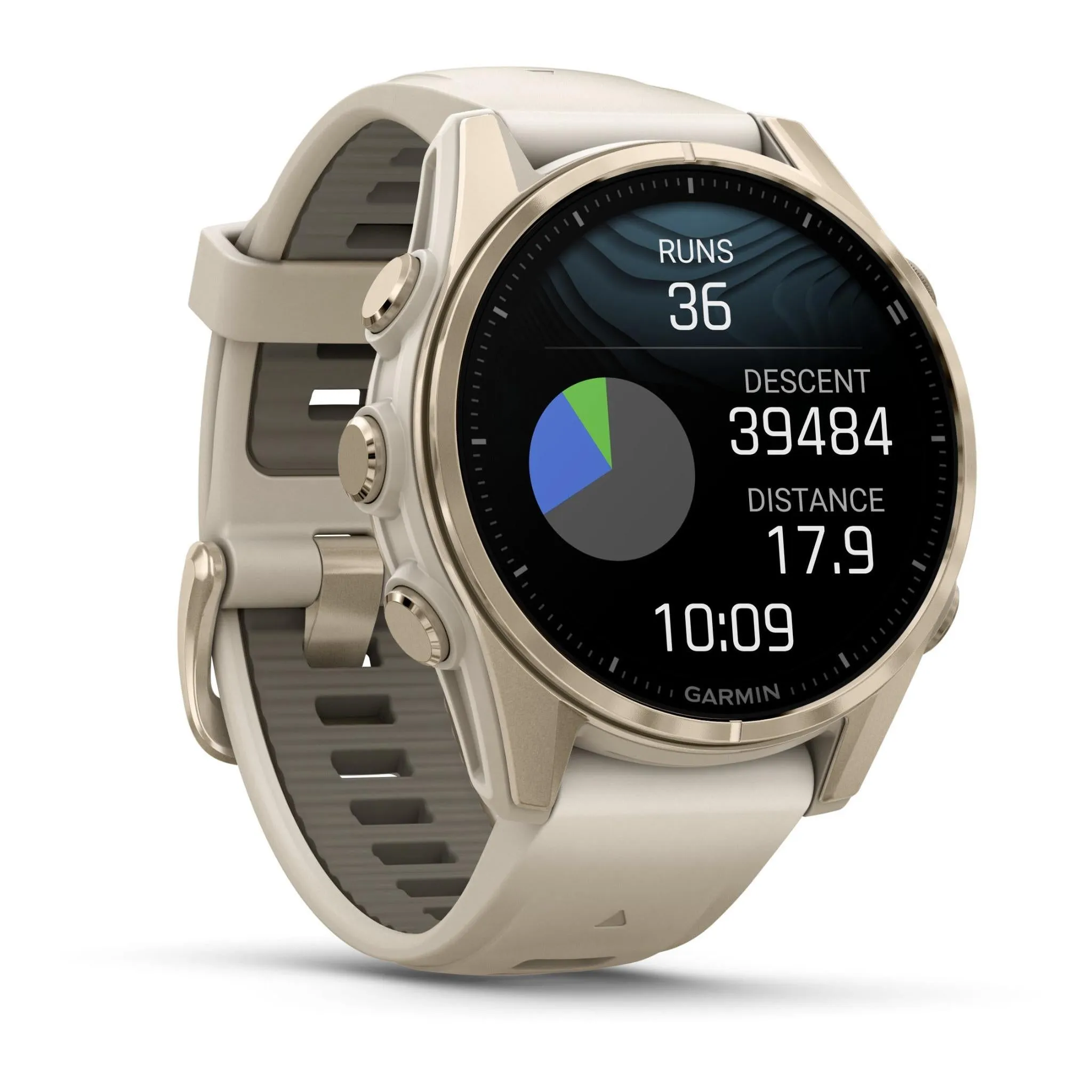 Garmin fenix® 8 43mm AMOLED Saphire Edition Soft Gold with Fog Grey Band
