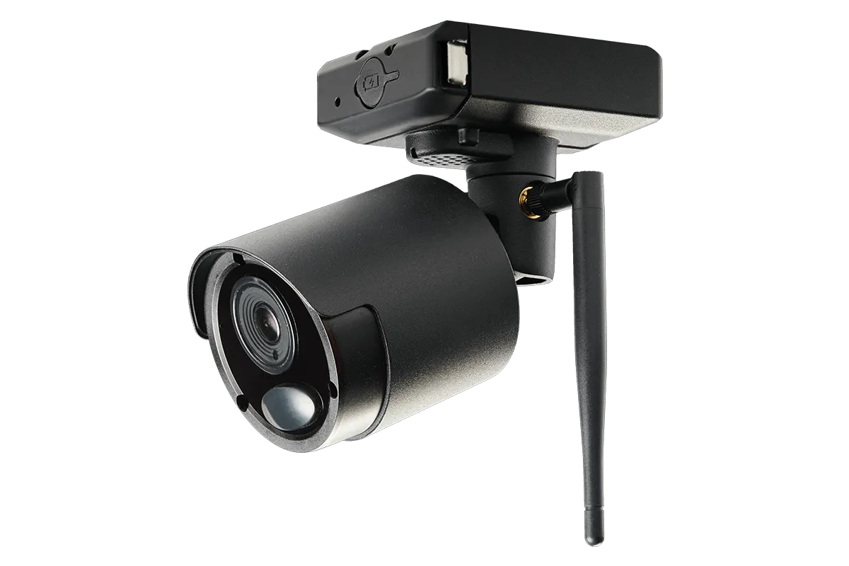Wire-Free Accessory Camera for Battery Powered, Audio Security Systems (Black Metal, 4-pack)
